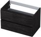 INK Onderkast 2 Laden Greeploos met Houten Keerlijst - 800x450x520 Mm - Houtskool Eiken