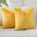 Merkloos / Sans marque Wan GmbH Gele Fluwelen Kussenslopen Set 40 x 40 cm (2 stuks)