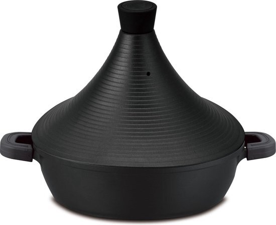 Cheffinger Tajine Tagine inductie pan Ø 28 cm - aluminium - zwart met koudgrepen