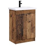 vidaXL - Badkamermeubel - Set - Oud - hout - 78,5 - x - 37,5 - x - 81 - cm - Bewerkt - hout