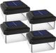 GreenBlue - Set van 4 stuks LED-paalverlichting op zonne-energie - lantaarnpaal - 60x60mm - omhullende overkapping - GB126