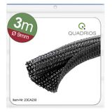 Quadrios 23CA230 Gevlochten slang Zwart Polyester 9 tot 10 mm 3 m