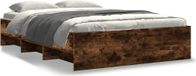 Maison Exclusive - Cadre de lit avec matelas, chêne fumé, 140x200 cm, bois composite