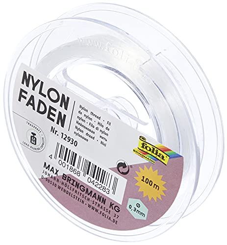 Folia 12930 - Nylondraad - Transparant - 0,3 mm x 100 m - 2,5 kg - Onzichtbaar