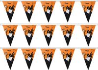Merkloos / Sans marque Koopman International Halloween/Horror thema vlaggetjes - 3 stuks - van plastic - 400 cm