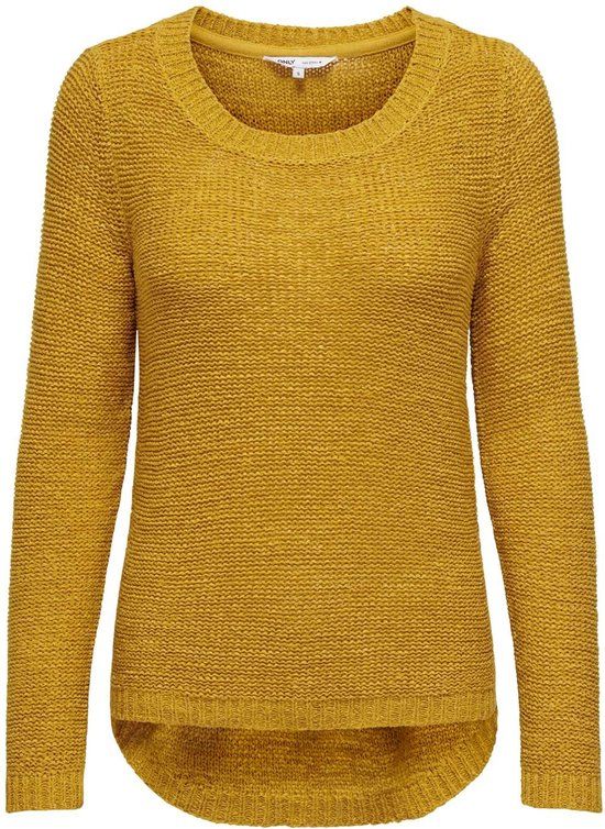 ONLY ONLGEENA XO L/S PULLOVER KNT NOOS - Geel - Maat L - Vrouwen