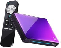 DrPhone GPU17 - Android 14 TV Box – Lecteur multimédia puissant à 8 cœurs avec 4K@120fps, WiFi 6, Bluetooth 5.4 et technologie AI HDR – 4 Go de RAM + 32 Go de stockage – Commande vocale via souris aérienne – Violet