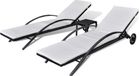 Transats avec table poly rotin noir