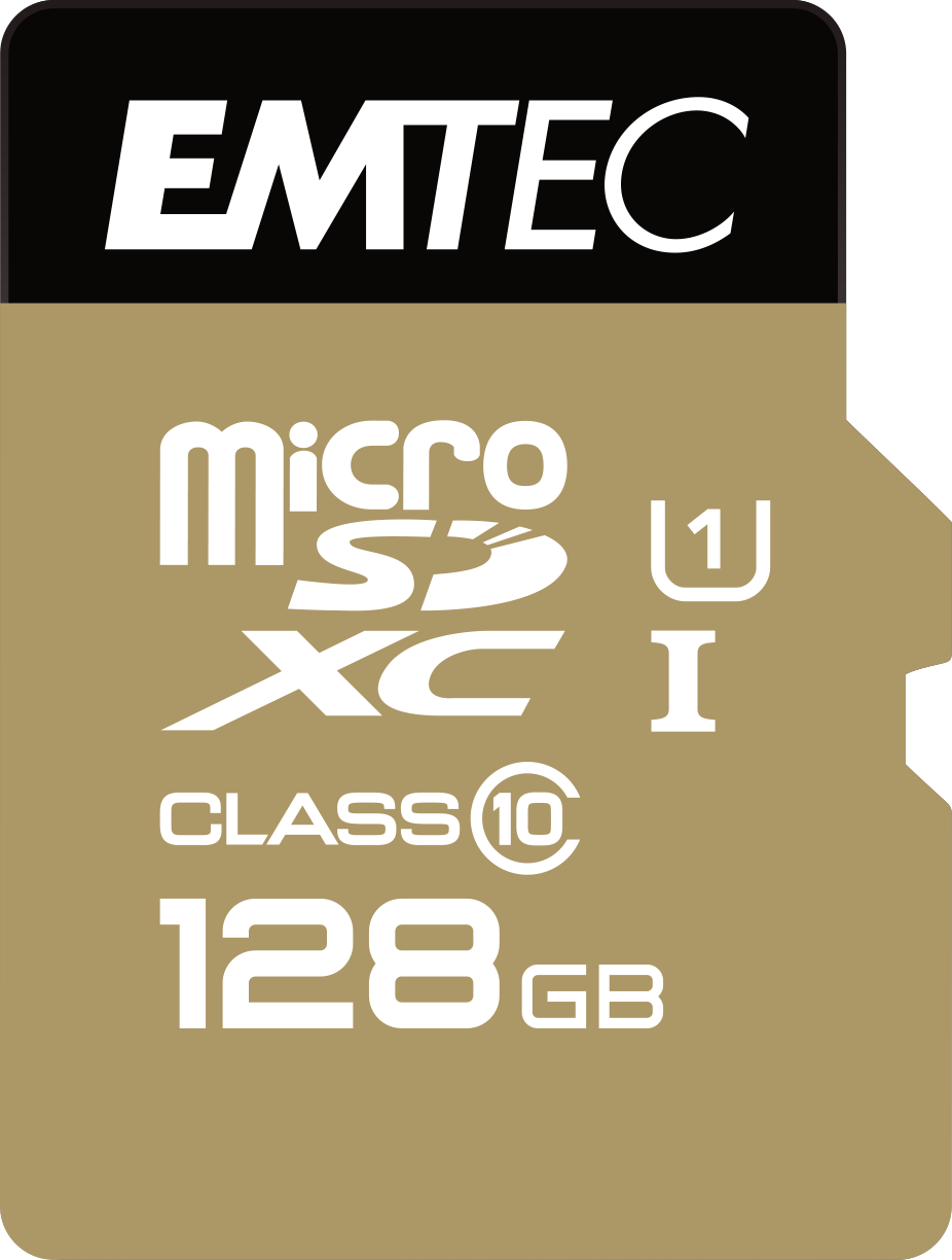 Emtec microSD Class10 Gold+ 128GB flashgeheugen