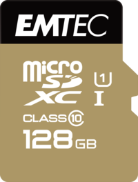 Emtec microSD Class10 Gold+ 128GB flashgeheugen