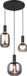 TRIO DIVA - Hanglamp - Zwart mat - Rookglas - excl. 3x E27 7 W - Plafondbevestiging - In hoogte verstelbaar