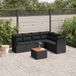 Maison Exclusive - Ensemble de meubles de jardin 7 pièces avec canapé et coussins, noir, en polyrotin