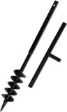 vidaXL Grondboor met handvat en schroefkop (dubbele schroef) 100 mm (zwart)