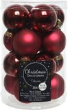 Bol Kerstballen set 16-delig | glas | donkerrood | 3,5cm