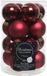 Bol Kerstballen set 16-delig | glas | donkerrood | 3,5cm