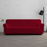 MB HOME BASIC Elastische bankovertrek, Dahlia, bordeaux, 3-zits