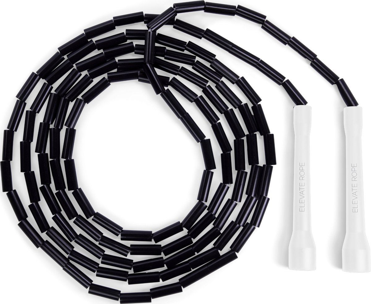 Elevate Rope Professioneel Beaded Springtouw - Zwart/Wit - Verstelbaar