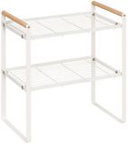 5Five Keuken/aanrecht rekje - metaal - 33 x 21 x 38 cm - keuken organizer - wit - verhoger