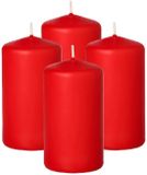 Trend Candles Bougie cylindrique/bougie pilier - 12x - rouge - 5 x 10 cm - 23 heures de combustion