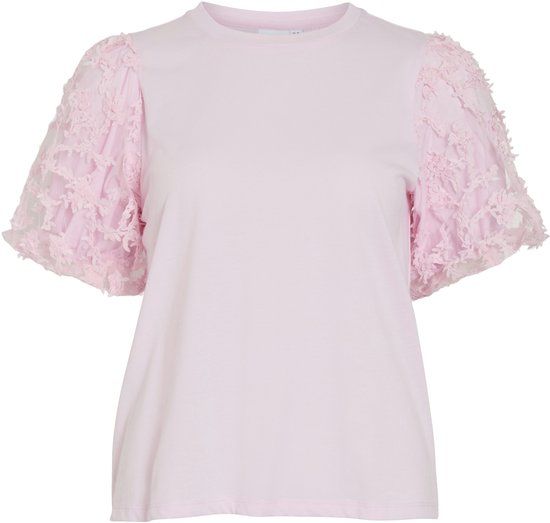 VILA Top met korte mouwen VONESCA Ronde hals Cherry Blossom