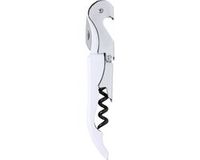 Merkloos Wit met zilveren RVS kurkentrekker 3-in-1 - flesopener