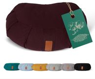 #DoYourYoga - Yoga kussen - »Ganesh« - halve maan meditatiekussen met bio-organische boekweit schalen vulling - 45x30x14 cm - aardebruin