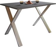VCM Eettafel Xona X Rechthoekig 110x50x76 cm Spaanplaat Silber / Anthrazit