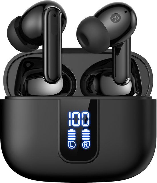 KIMO DIRECT Wave Pro Draadloze Oordopjes - Active Noise Cancelling - Bluetooth 5.4 - Zwart