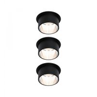 Paulmann Gil Coin - Spot - 470 Lumen - Zwart - 3 stuks