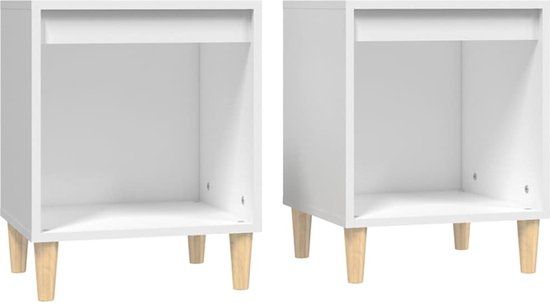 vidaXL Nachtkastjes - Set van 2 - Wit - 40x35x50 cm