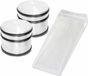 Sans marque 2x butée de porte en acier inoxydable avec protection en caoutchouc + cale de porte transparente gratuite - 9 x 7,5 cm - 1,1 kg