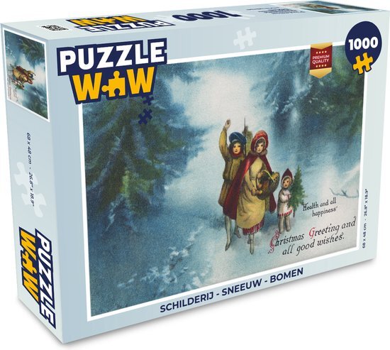 MuchoWow Puzzel Kerstboodschap - Sneeuw - Kerstmis - Legpuzzel - Puzzel 1000 stukjes volwassenen