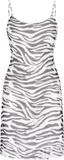myMo ROCKS myMo Jurk Zebraprint Kort Mouwloos Ronde Hals Wit/Zwart Polyester/Elastaan Lente/Zomer 2025 Casual Volwassenen