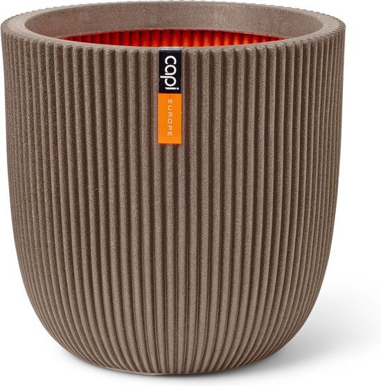 Capi Europe - Bloempot bol Groove NL - 43x41 - Warm taupe