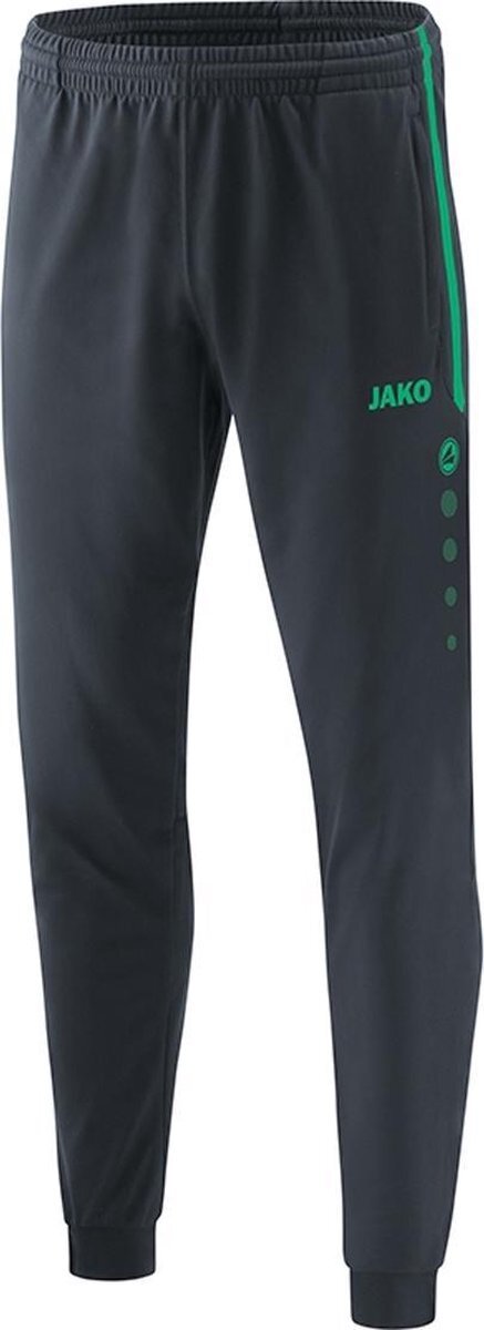 JAKO Heren Competition 2.0 polyester broek, antraciet/turquoise, S