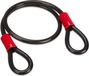 Relaxdays staalkabel met lussen - Ø 12 mm - 1 m - geplastificeerde stalen kabel - zwart