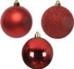 Christbaumkugel, Kunststoff, 8 cm, Set aus 34 Stück - weihnachtlich Rot