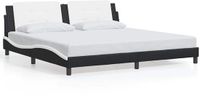 vidaXL Bedframe Zadar Kunstleer Zwart en Wit 200x200 cm