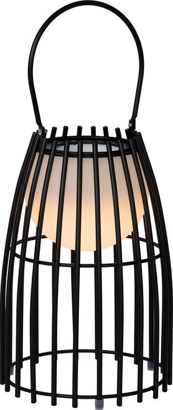 Lucide FJARA - Oplaadbare Tafellamp Binnen/Buiten - Ø 17.5 cm - Zwart