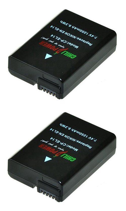 ChiliPower EN-EL14 / EN-EL14a accu voor Nikon - 1250mAh - 2-Pack
