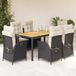 Prolenta Maison Exclusive Tuinset voor de tuin, 7-delig, met kussens, zwart, gevlochten kunststof