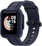 By Qubix - Siliconen sportband met case - Donkerblauw - Geschikt voor Xiaomi Redmi Watch 2 (Lite)