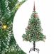 vidaXL Kunstkerstboom Sneeuw Gevlokt met LED Licht Groen en Wit 150 cm