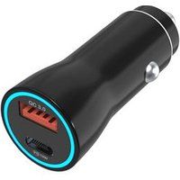 Phonillico® Snelle autolader voor OnePlus / LG / Nokia / Asus - Sigarettenaansteker USB-poort USB C