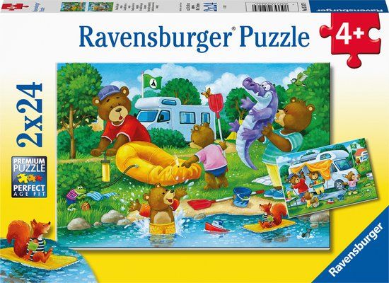 Ravensburger - De familie Beer gaat kamperen - Puzzel - 2 x 24 stukjes