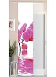 Gardinenbox 2-delige set schuifgordijn paneelgordijn wilde zijde look en voile paneel, 245x45, orchidee roze, 80400