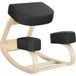 Chaise ergonomique en bois de bouleau avec coussin, 51x69x58 cm, noir