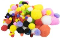 Rayher hobby materialen Rayher Pompons - 300 stuks - gekleurd - knutselen - pluche - verschillende formaten