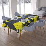 Bonamaison Tafelkleed, Anti-Mold, Sneldrogend, Waterdicht, 100% Polyester Tafellaken, Neon Geel, Rook, 140 x 200 Cm