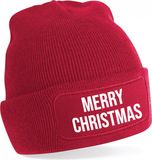 Bellatio Decorations kerst muts - Merry Christmas - rood - one size - unisex